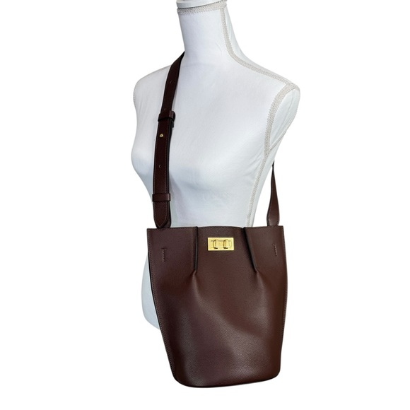 NEW Leo Et Violette Le Duo Bucket Bag Brown Grain Leather - Picture 7 of 16